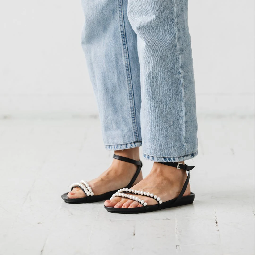 Beaded Footbed Sandal [Pearl] - Image 5