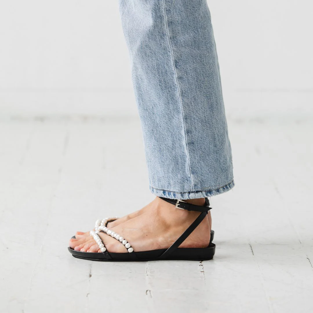 Beaded Footbed Sandal [Pearl] - Image 6